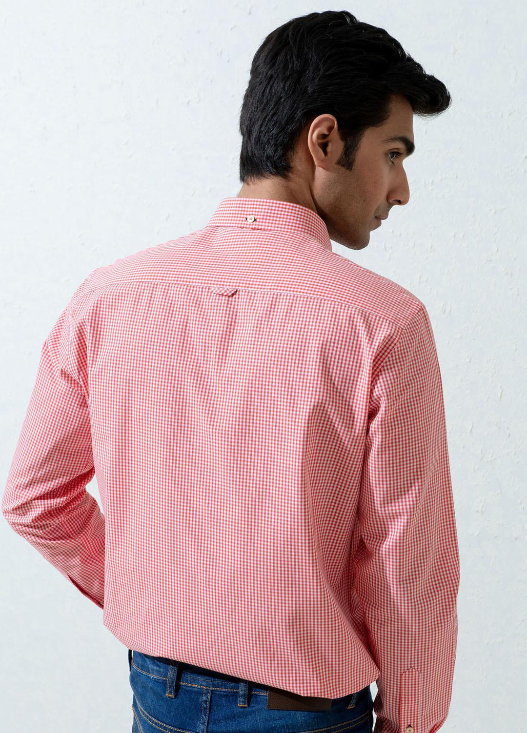 Brumano Cotton Casual Men Shirts -  BM21SH Red Micro Gingham