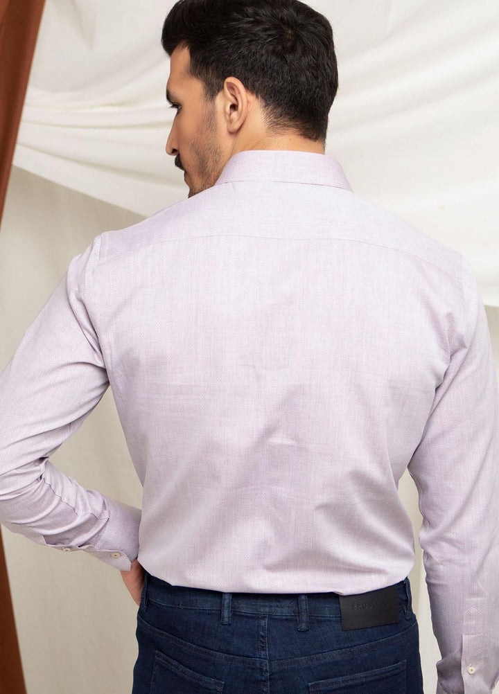 Brumano Cotton  Shirts for Men -  Grey & Peach Dobby Formal Shirt BRM-1385