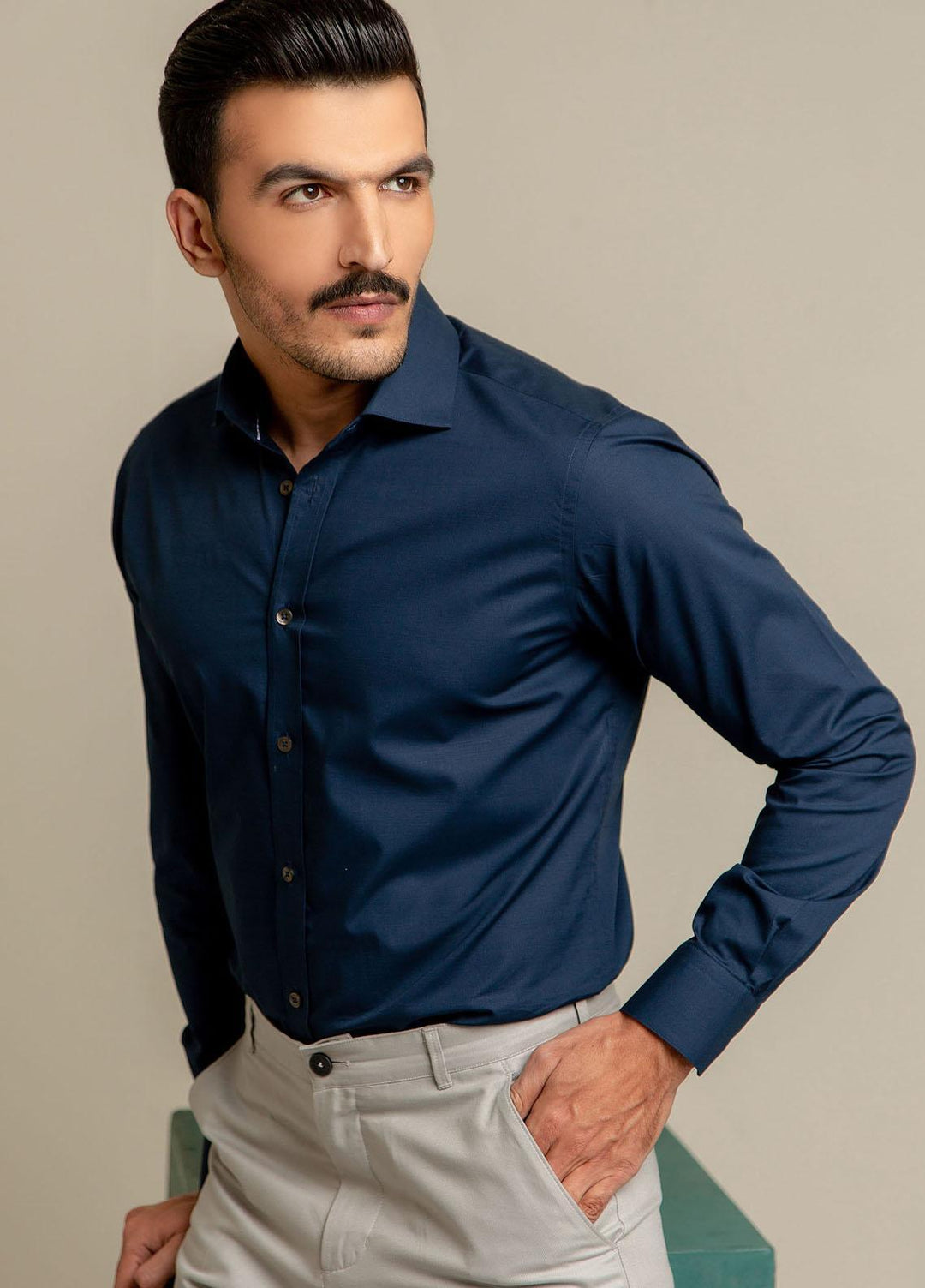 Brumano Cotton Formal Shirts for Men -  Navy Blue Super Fine Formal Shirt-SS2022