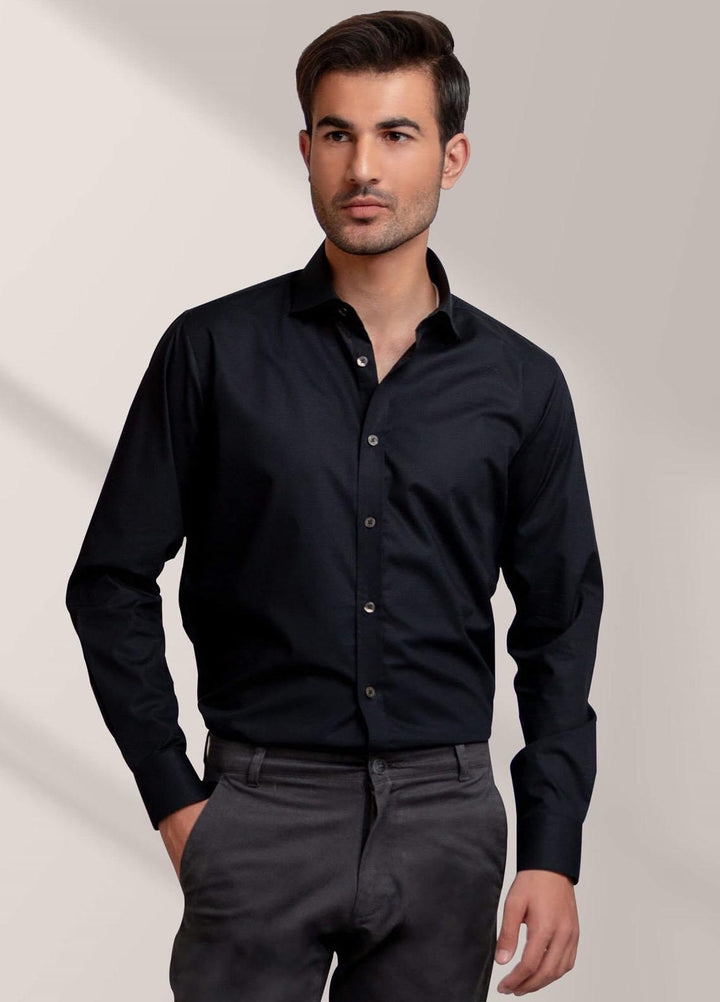 Brumano Cotton Formal Men Shirts -  Black Super Fine Formal Shirt-SS2022