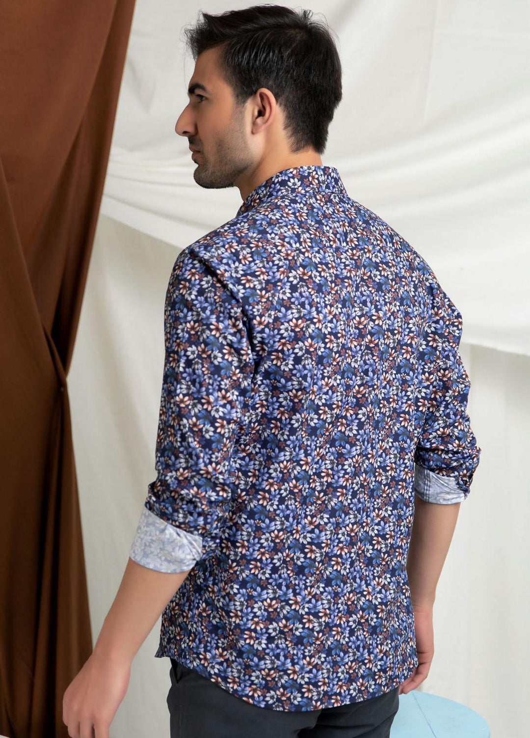 Brumano Cotton  Shirts for Men -  Blue Vibrant Floral Printed Shirt BRM-1465