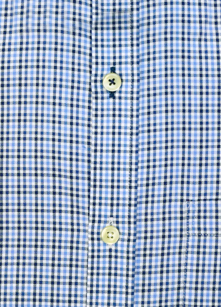 Brumano Cotton  Shirts for Men -  Blue Gingham Formal Shirt BRM-1511