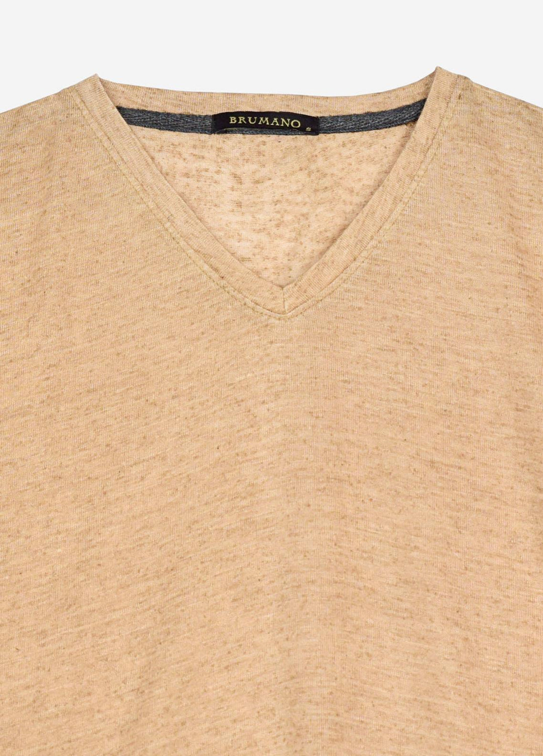 Brumano Polyester  T-Shirt for Men -  Mustard Light Weight V-Neck T-Shirt BRM-1598