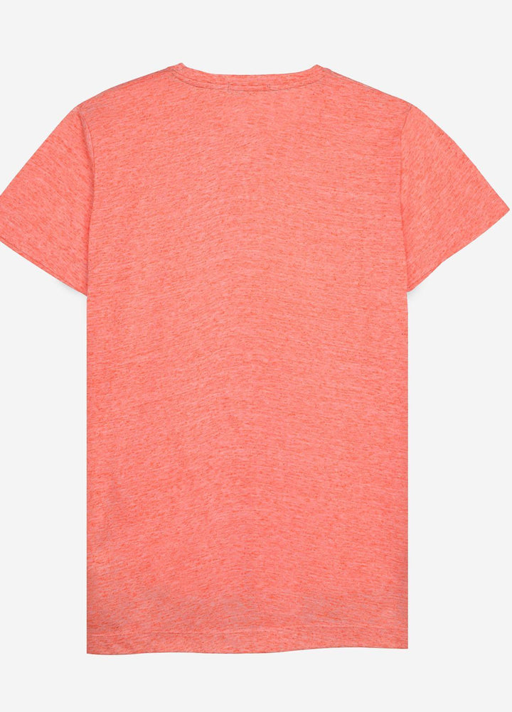 Brumano Polyester  T-Shirt for Men -  Orange Light Weight V-Neck T-Shirt BRM-1600