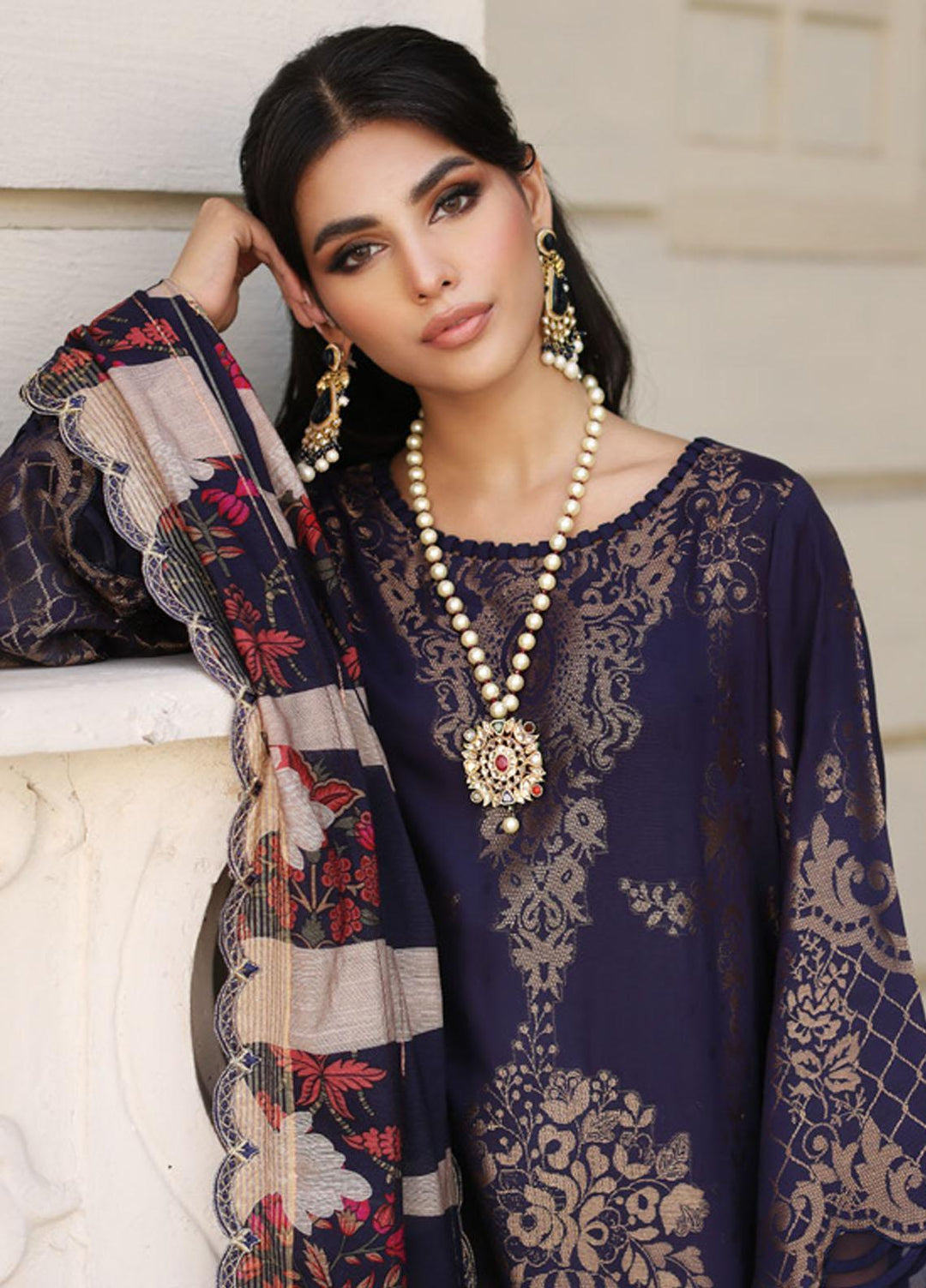 Bunti By Charizma Embroidered Jacquard Suits Unstitched 3 Piece CRZ23BN CB3-03 - Winter Collection