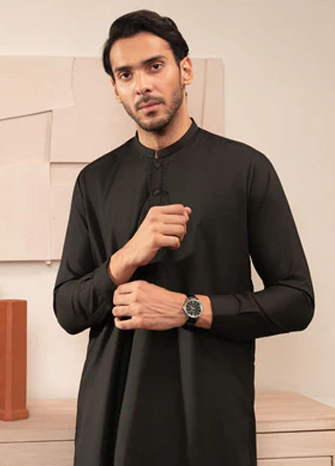 Buraq Pret Plain Wash N Wear Kurta Shalwar Elhan