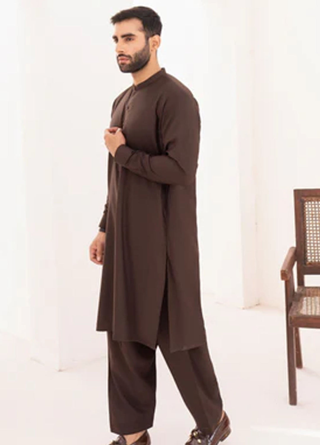 Buraq Pret Plain Wash N Wear Kurta Shalwar Faris