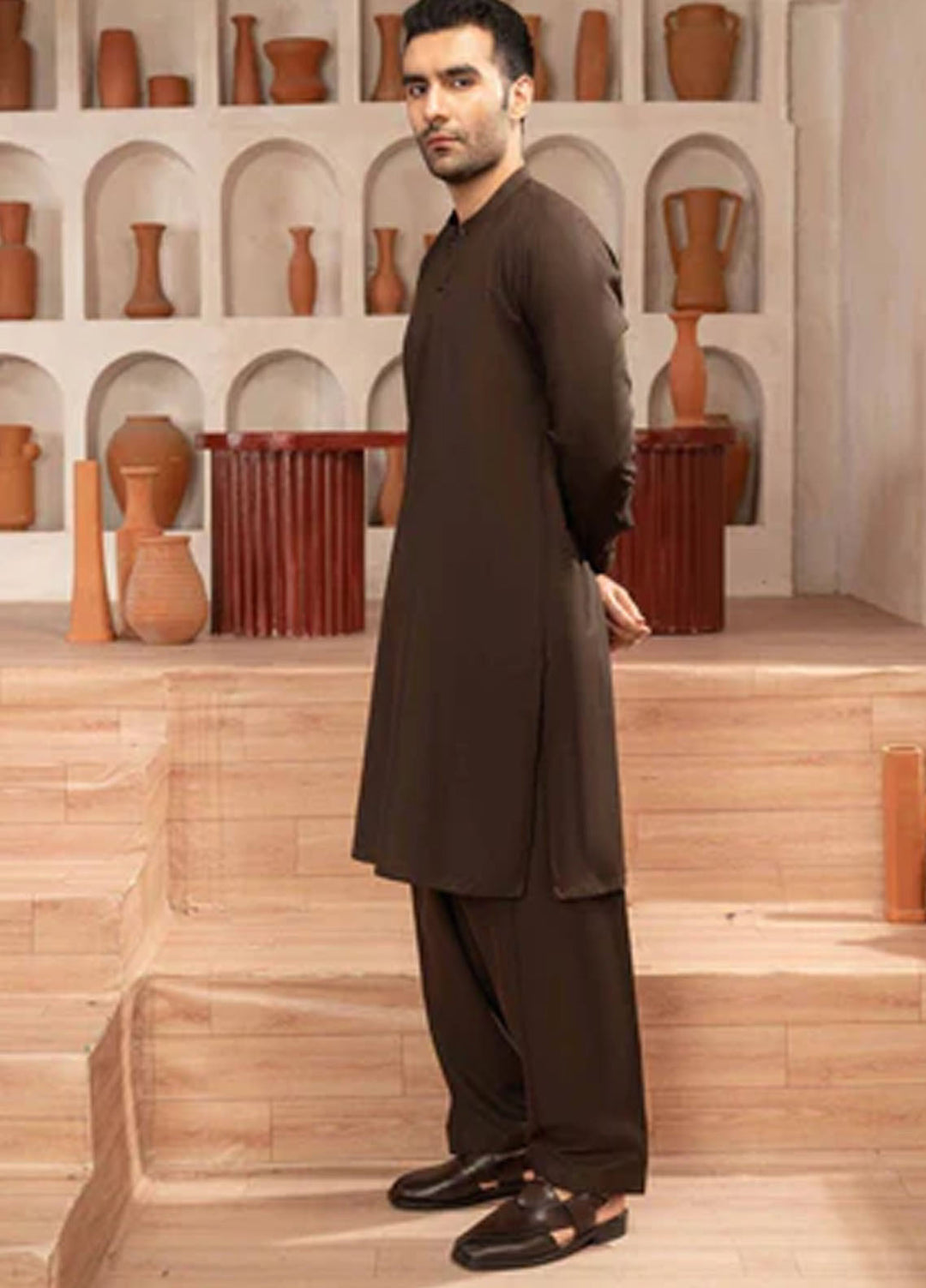 Buraq Pret Plain Wash N Wear Kurta Shalwar Mehrab
