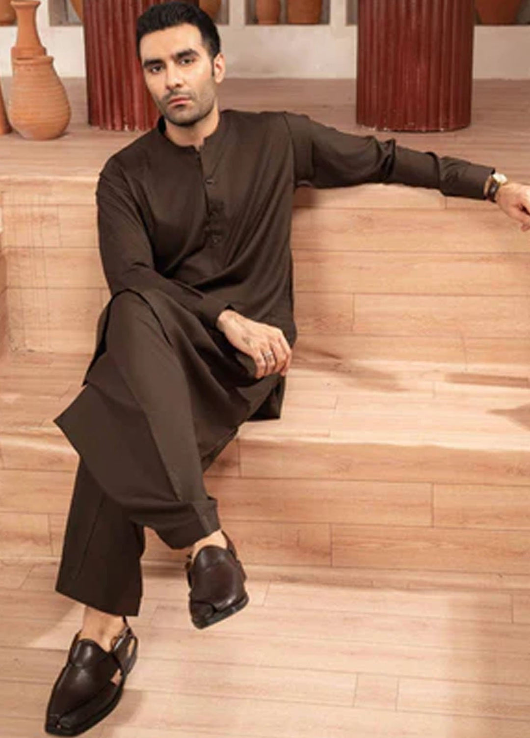 Buraq Pret Plain Wash N Wear Kurta Shalwar Mehrab