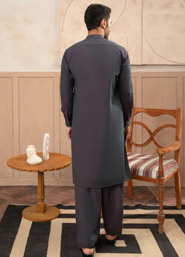 Buraq Pret Plain Wash N Wear Kurta Shalwar Purple