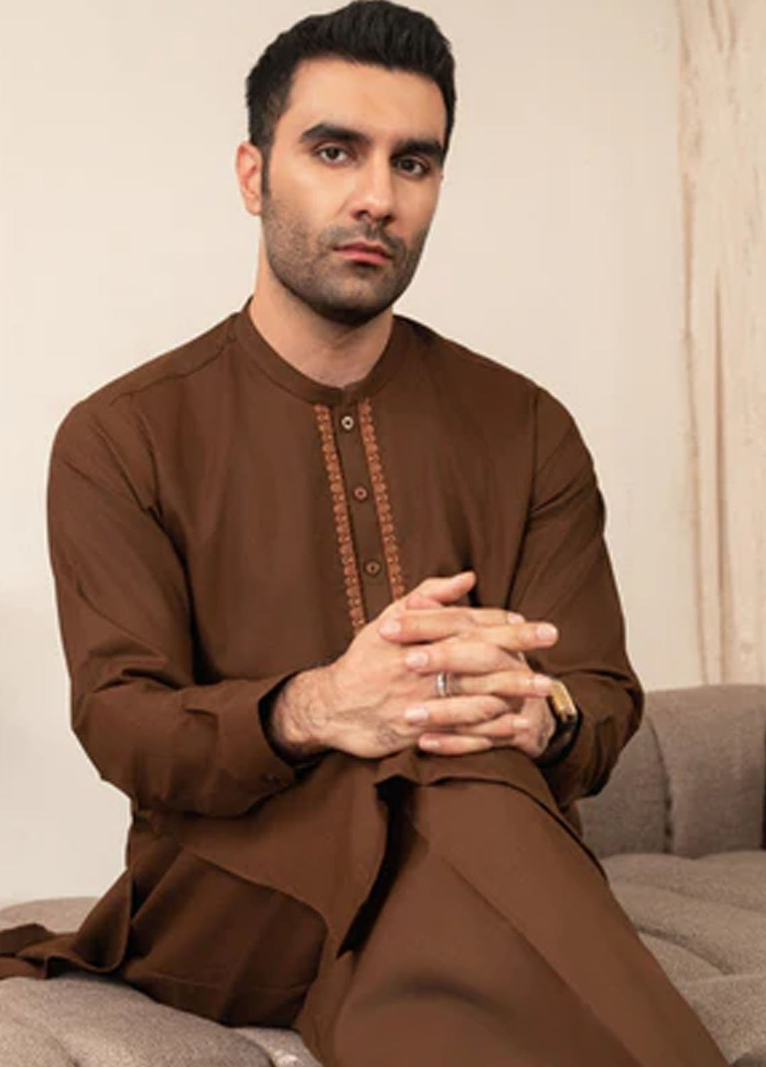 Buraq Pret Plain Wash N Wear Kurta Shalwar Rustam