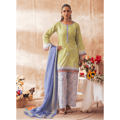 Liyana by Mashra RTW Printed Lawn 3 Piece Suit Butterfly Green Casual Collection