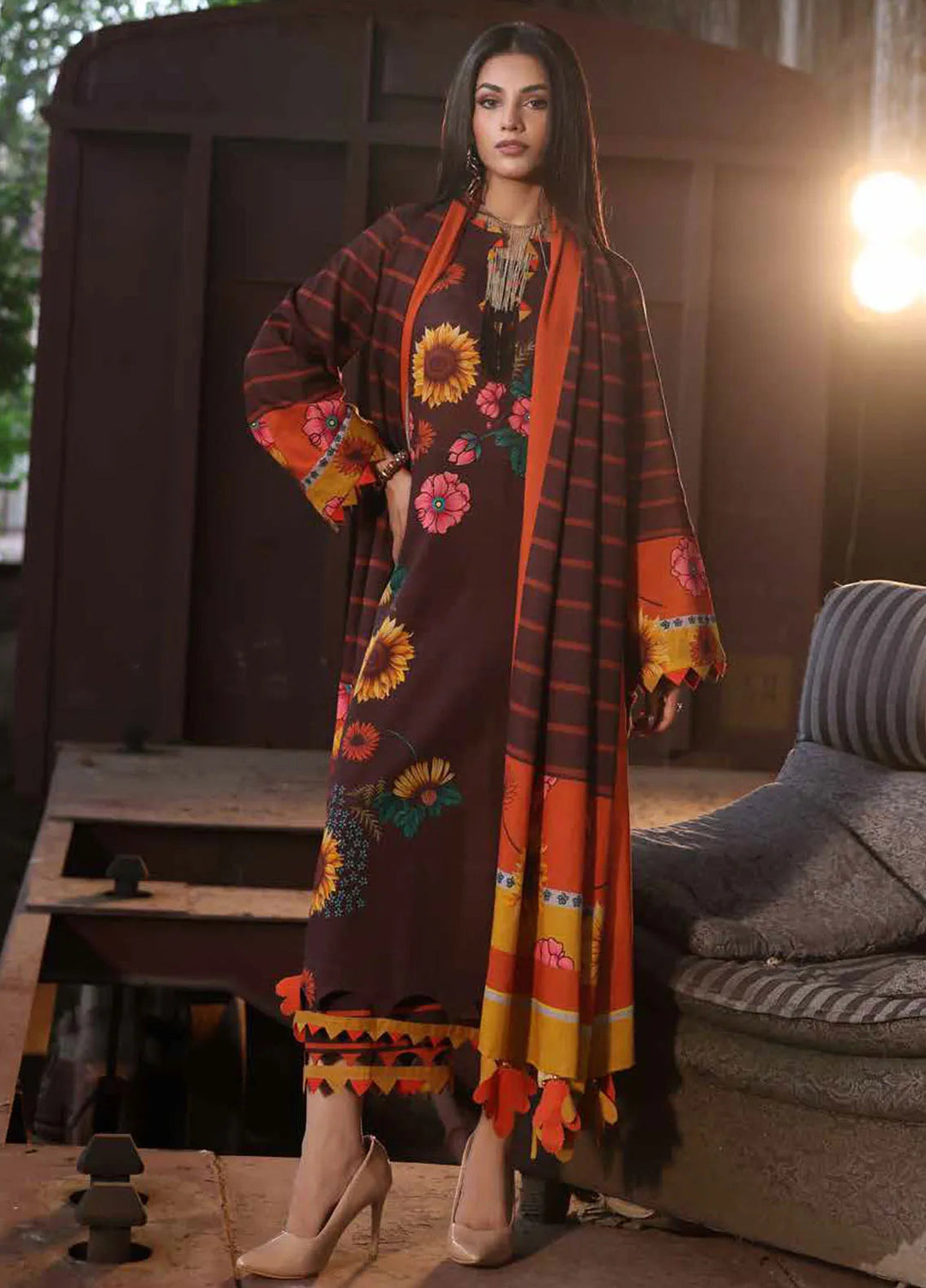 C Prints By Charizma Printed Khaddar Suit Unstitched 3 Piece CRZ24PW CPW4-06 - Winter Collection