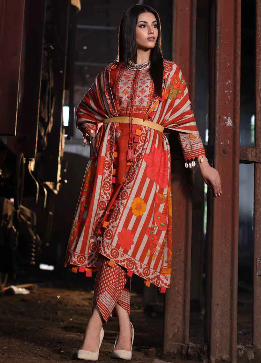C Prints By Charizma Printed Khaddar Suit Unstitched 3 Piece CRZ24PW CPW4-08 - Winter Collection