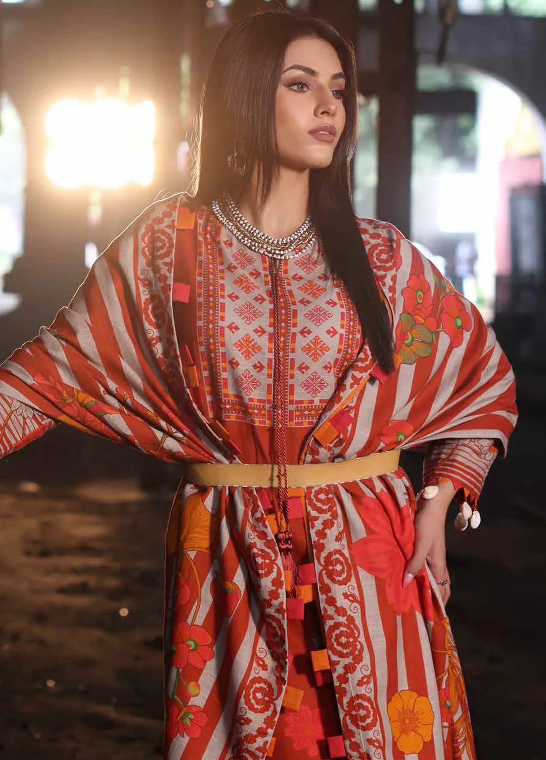 C Prints By Charizma Printed Khaddar Suit Unstitched 3 Piece CRZ24PW CPW4-08 - Winter Collection