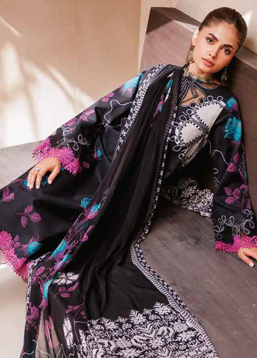 C Prints By Charizma Printed Lawn Suit Unstitched 3 Piece CRZ24B CP4-63 - Summer Collection