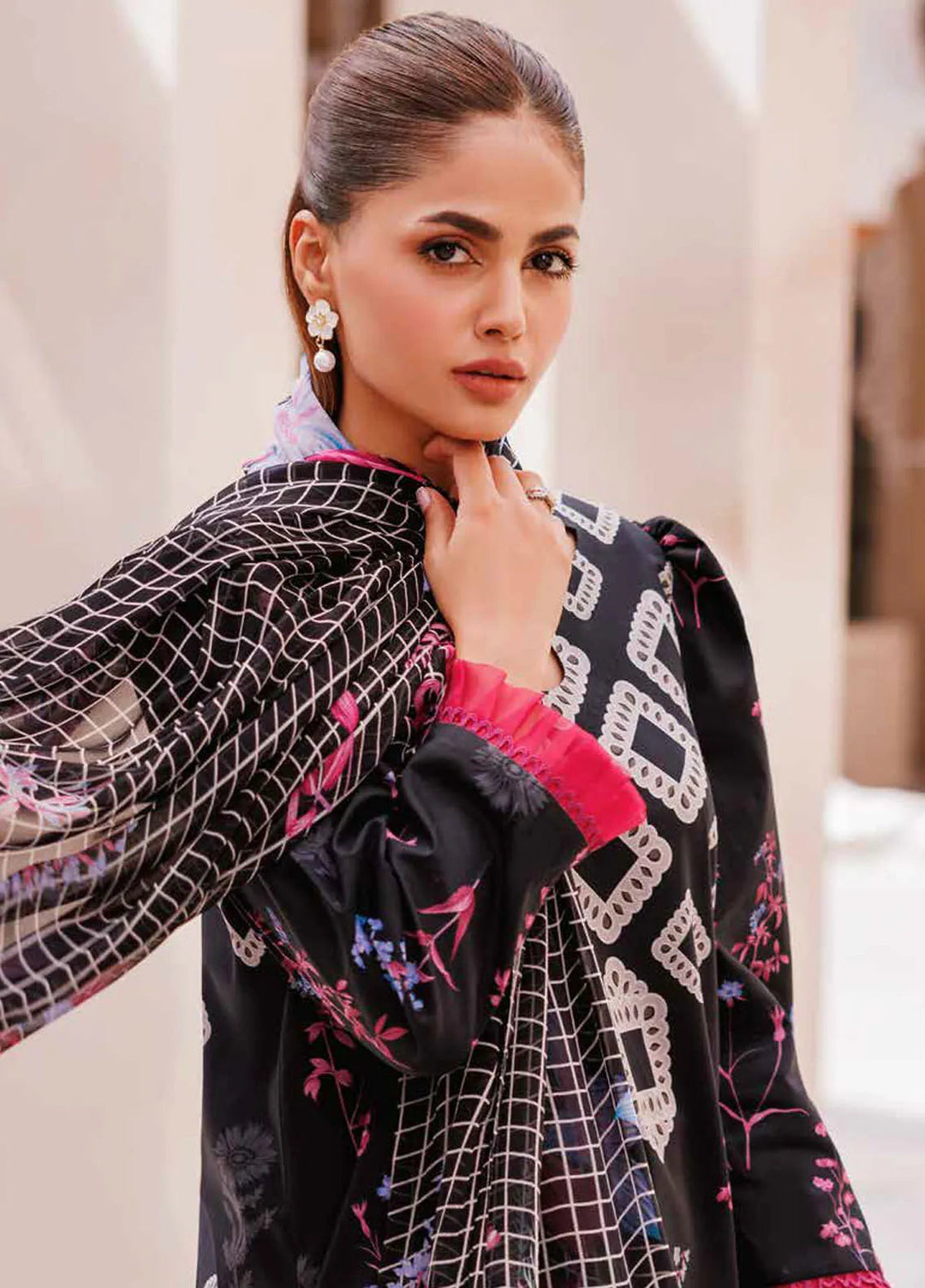 C Prints By Charizma Printed Lawn Suit Unstitched 3 Piece CRZ24B CP4-64 - Summer Collection