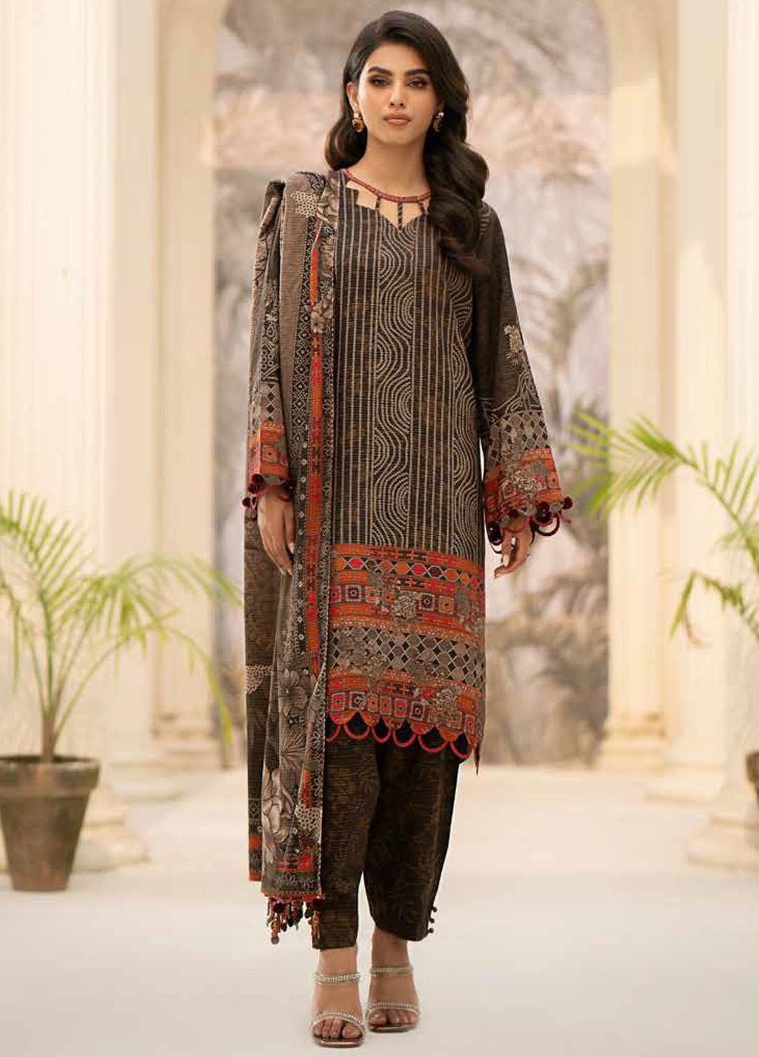 C Prints By Charizma Printed Linen Suits Unstitched 3 Piece CRZ23LN-V3 CPW3-22 - Winter Collection