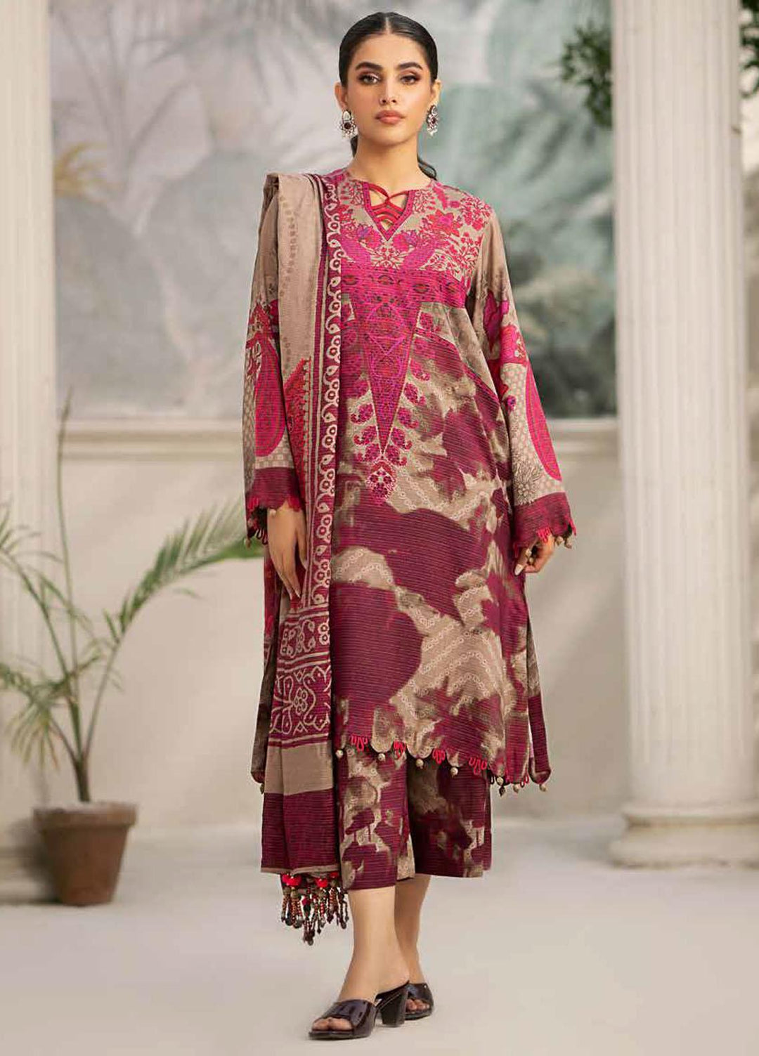 C Prints By Charizma Printed Linen Suits Unstitched 3 Piece CRZ23LN-V3 CPW3-27 - Winter Collection
