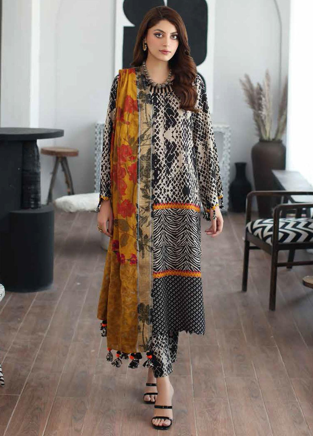 C Prints By Charizma Printed Linen Suits Unstitched 3 Piece CRZ23LN-V2 CPW3-11 - Formal Collection