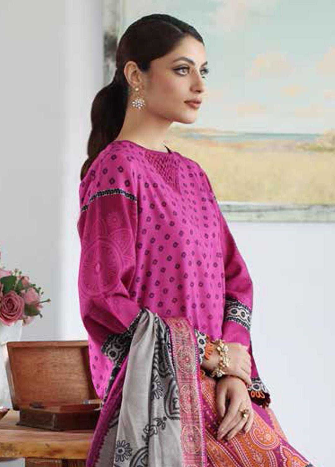 C Prints By Charizma Printed Linen Suits Unstitched 3 Piece CRZ23LN-V2 CPW3-18 - Formal Collection