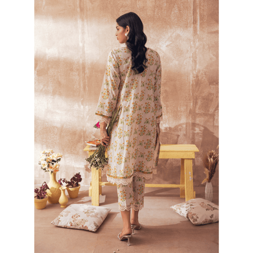 Liyana by Mashra RTW Printed Lawn 2 Piece Suit Camel Casual Collection