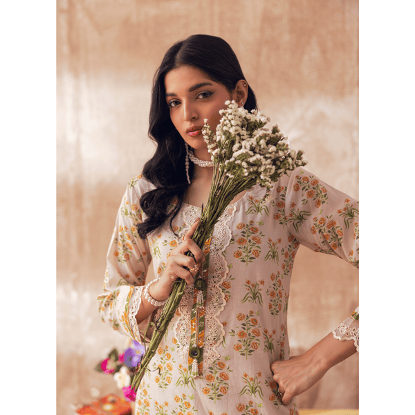 Liyana by Mashra RTW Printed Lawn 2 Piece Suit Camel Casual Collection