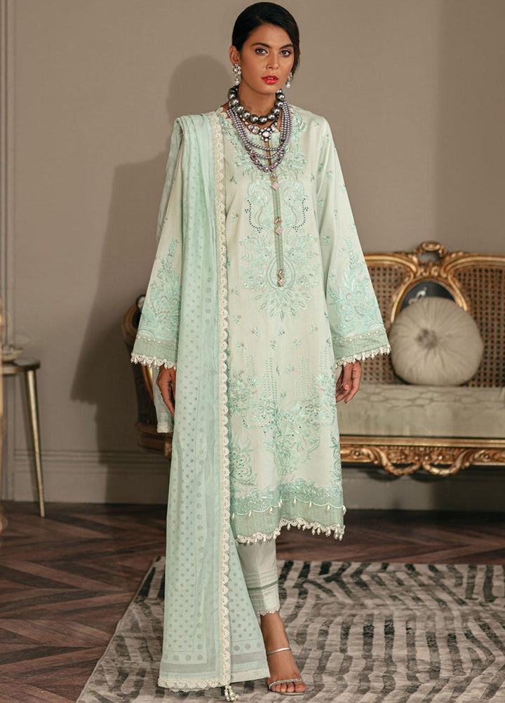 Carnation By Raaya Embroidered Lawn Suits Unstitched 3 Piece RY22C 02 Mint Magic - Luxury Collection