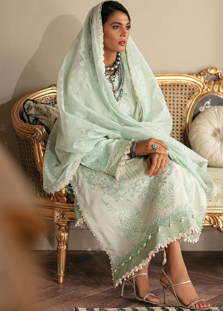 Carnation By Raaya Embroidered Lawn Suits Unstitched 3 Piece RY22C 02 Mint Magic - Luxury Collection