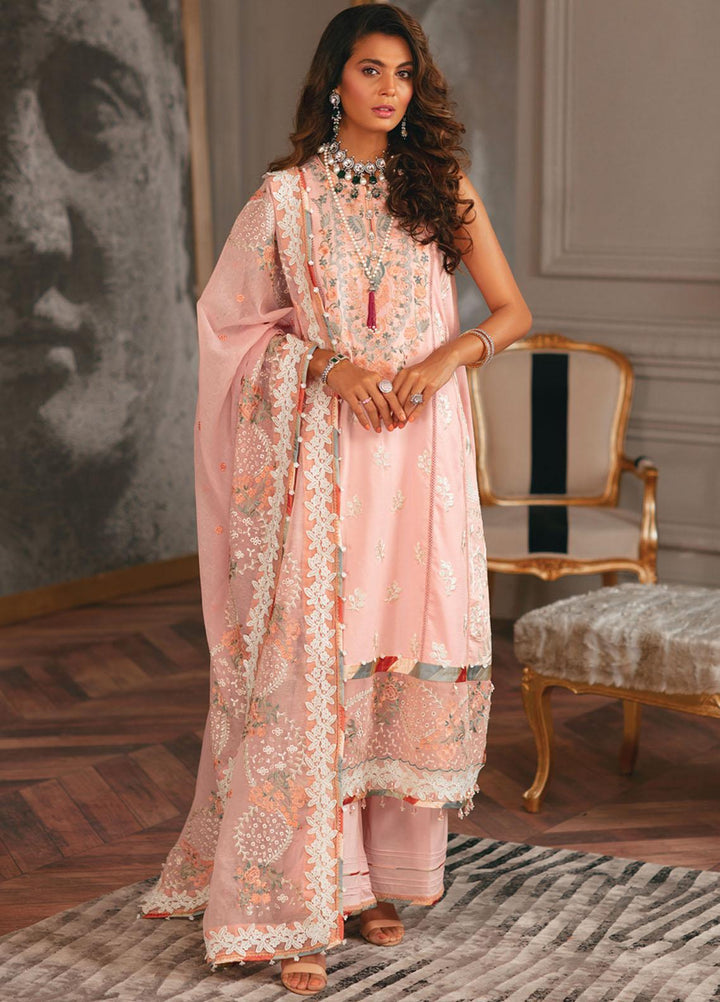 Carnation By Raaya Embroidered Lawn Suits Unstitched 3 Piece RY22C 04 Plush Pink - Luxury Collection