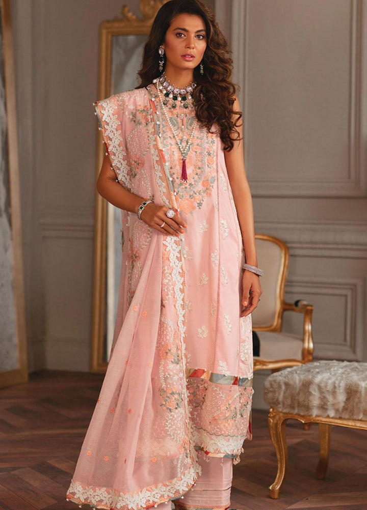 Carnation By Raaya Embroidered Lawn Suits Unstitched 3 Piece RY22C 04 Plush Pink - Luxury Collection