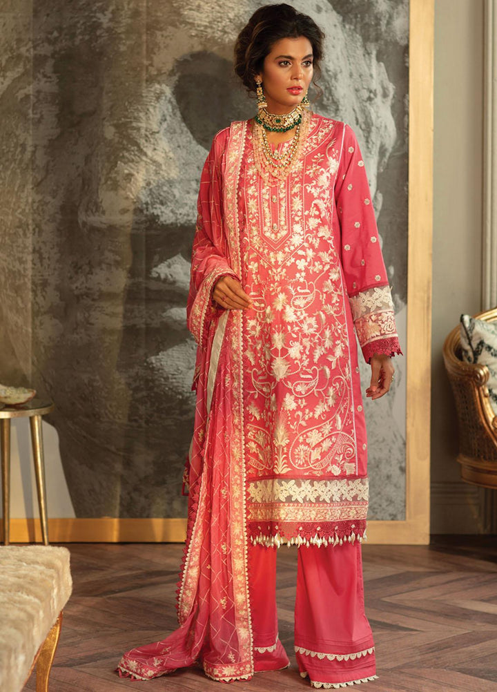 Carnation By Raaya Embroidered Lawn Suits Unstitched 3 Piece RY22C 05 Pretty In Pink - Luxury Collection