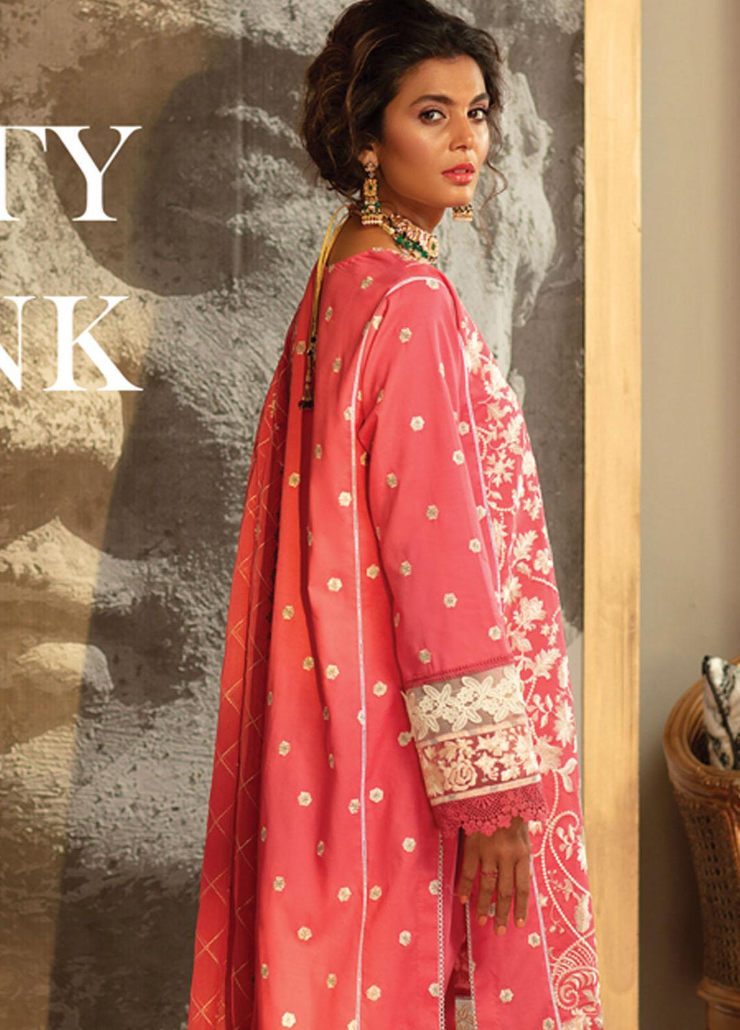 Carnation By Raaya Embroidered Lawn Suits Unstitched 3 Piece RY22C 05 Pretty In Pink - Luxury Collection