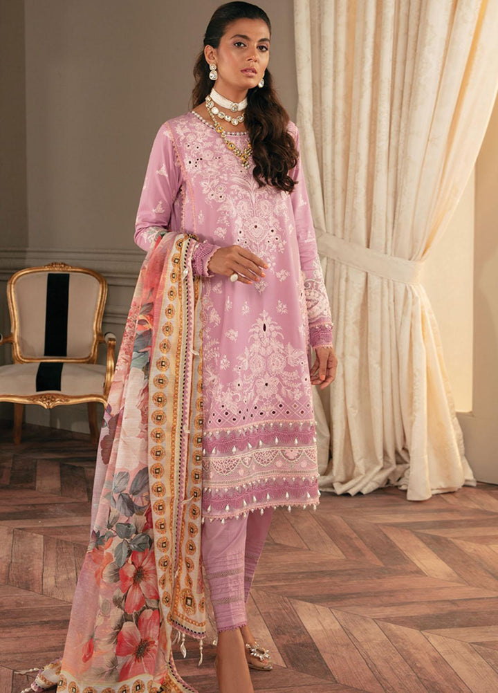 Carnation By Raaya Embroidered Lawn Suits Unstitched 3 Piece RY22C 06 Lilac Bloom - Luxury Collection