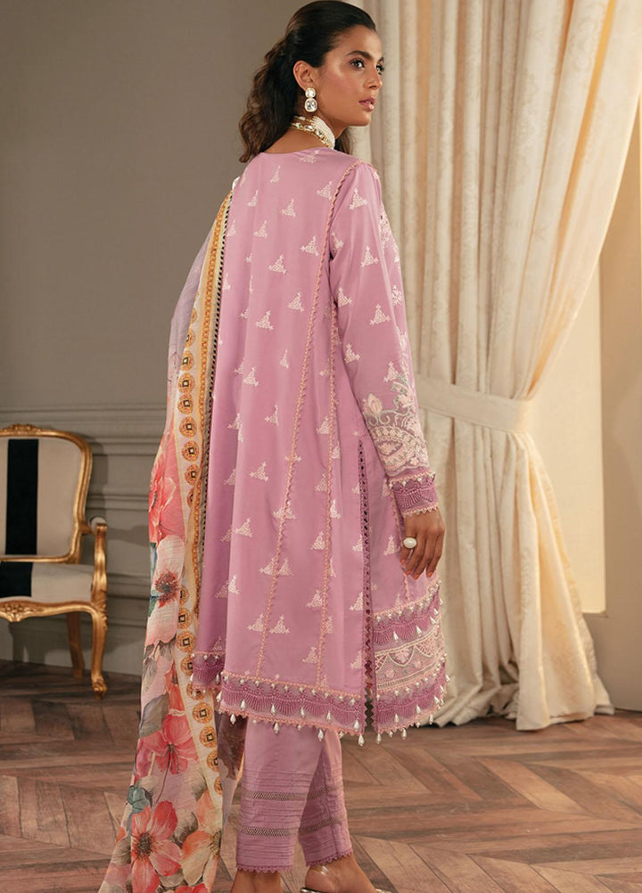Carnation By Raaya Embroidered Lawn Suits Unstitched 3 Piece RY22C 06 Lilac Bloom - Luxury Collection
