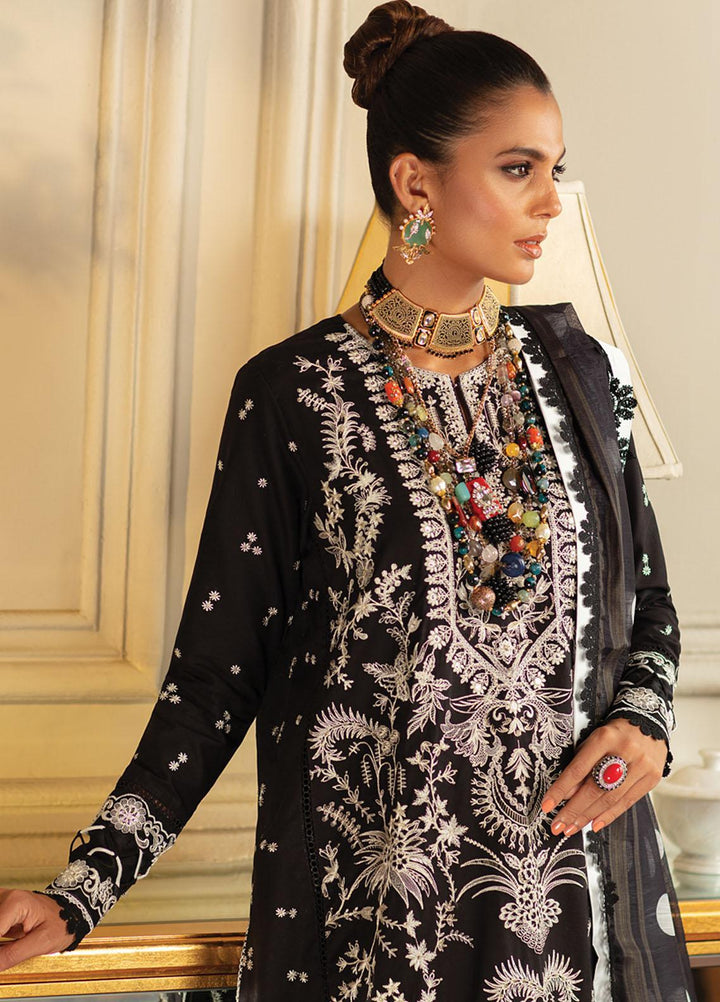 Carnation By Raaya Embroidered Lawn Suits Unstitched 3 Piece RY22C 07 Ebony & Ivory - Luxury Collection