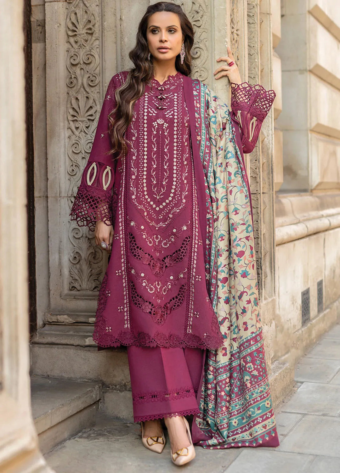 Carnation By Rang Rasiya Embroidered Karandi Suit Unstitched 3 Piece RR24CE D-04 Abigail - Winter Collection