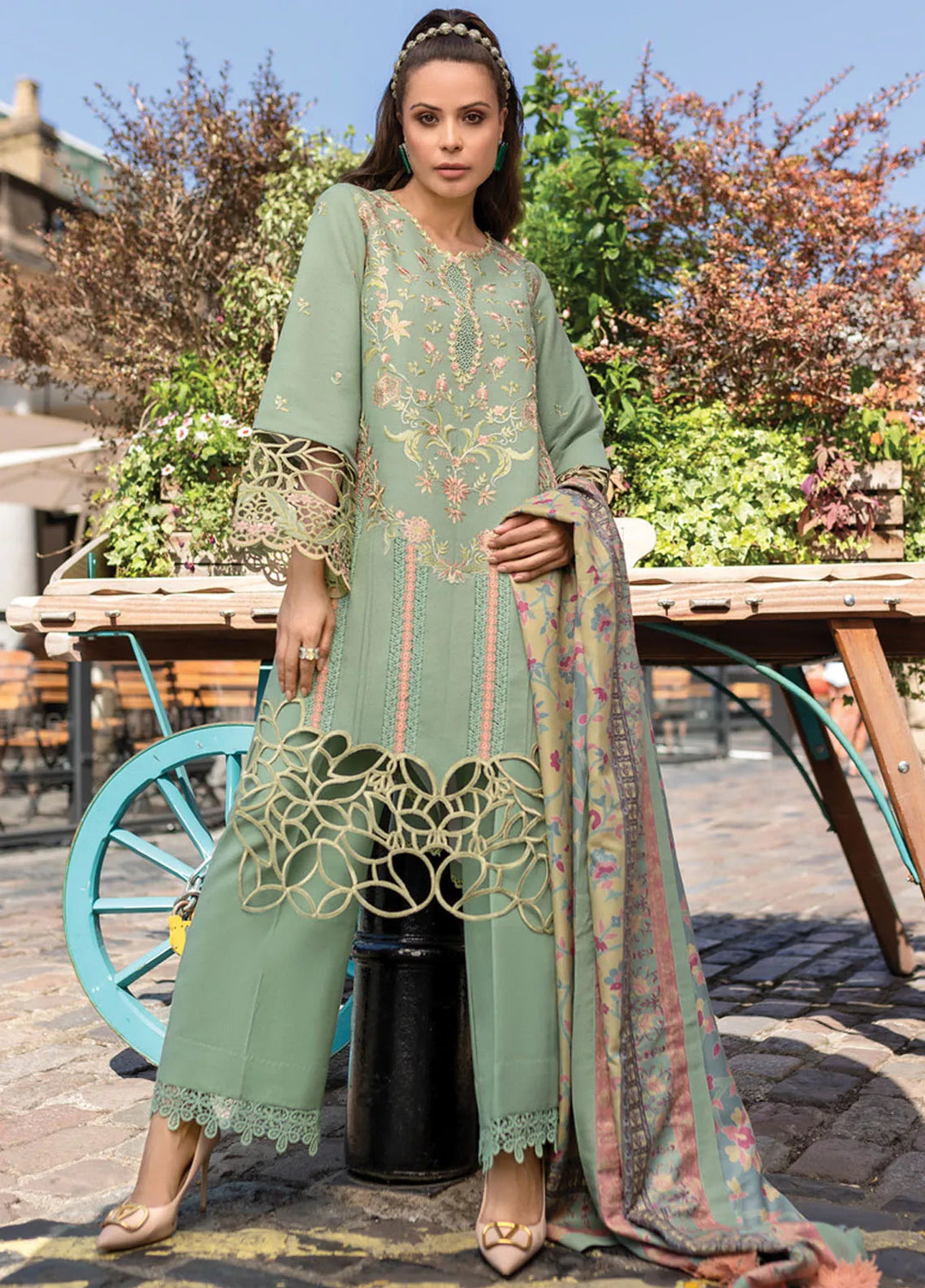 Carnation By Rang Rasiya Embroidered Karandi Suit Unstitched 3 Piece RR24CE D-06 Lisa - Winter Collection