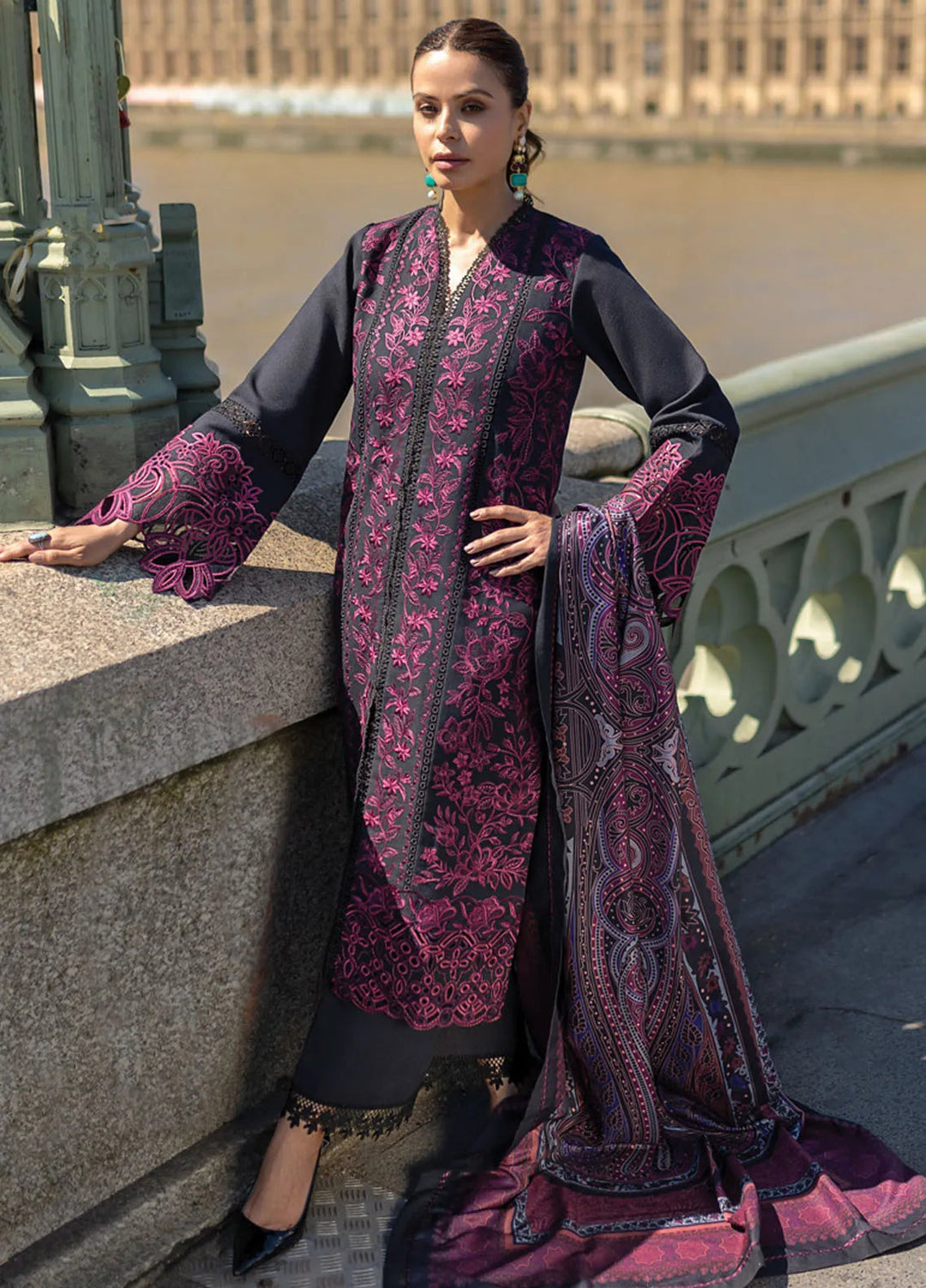 Carnation By Rang Rasiya Embroidered Karandi Suit Unstitched 3 Piece RR24CE D-11 Emily - Winter Collection