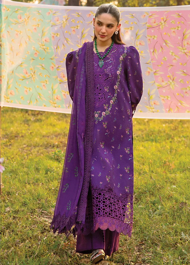 Carnation By Rang Rasiya Embroidered Lawn Suit Unstitched 3 Piece RR24CF D-01 Nora - Summer Collection