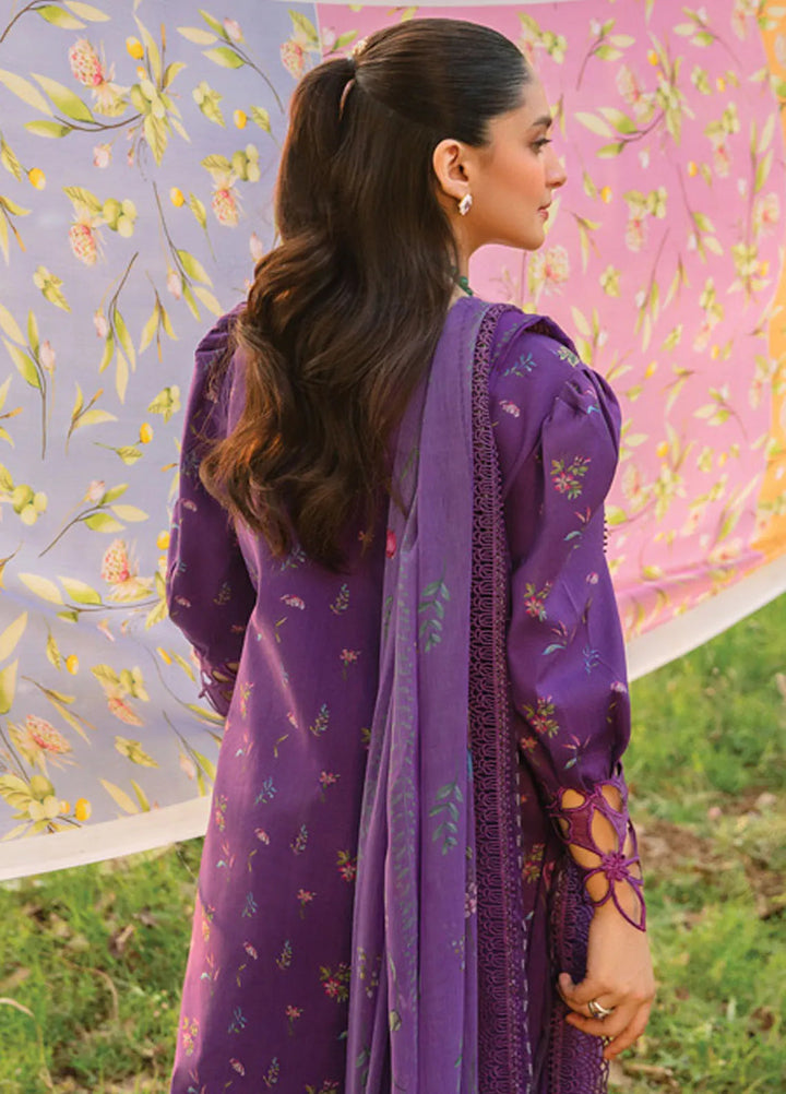 Carnation By Rang Rasiya Embroidered Lawn Suit Unstitched 3 Piece RR24CF D-01 Nora - Summer Collection