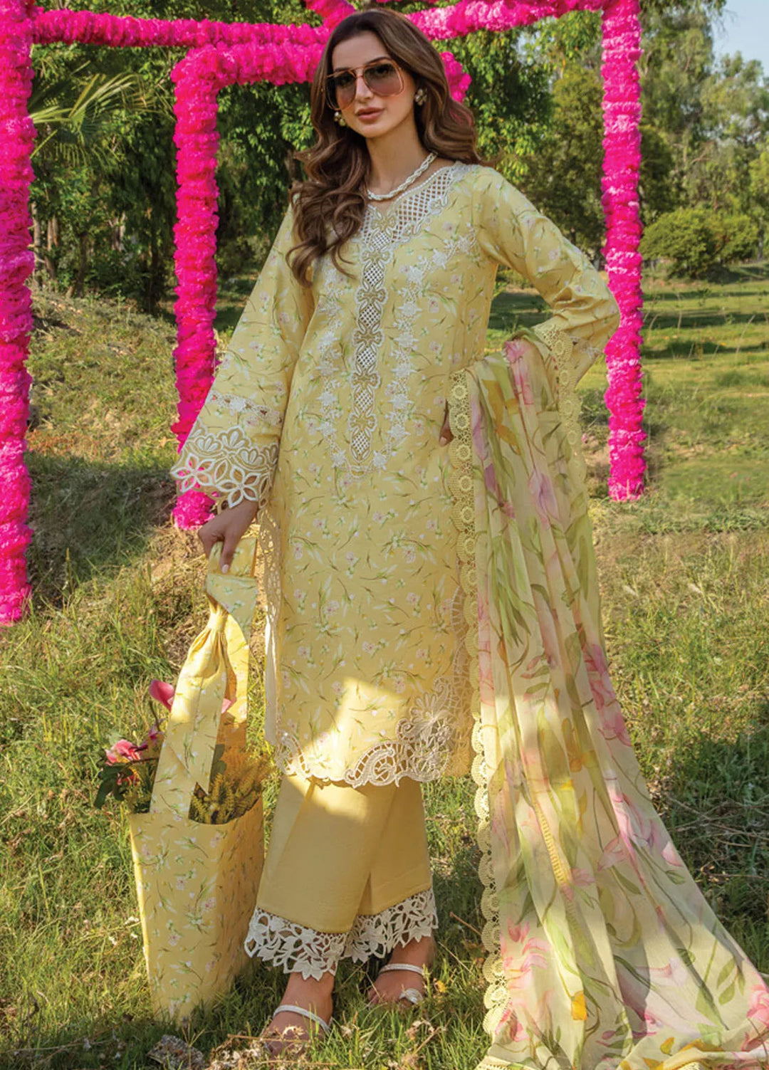 Carnation By Rang Rasiya Embroidered Lawn Suit Unstitched 3 Piece RR24CF D-02 Raya - Summer Collection