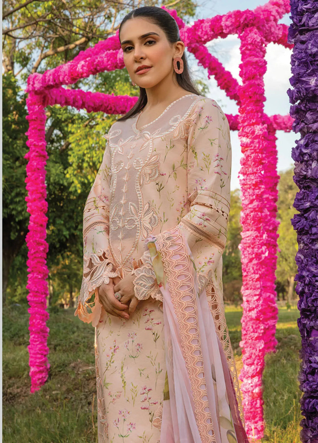 Carnation By Rang Rasiya Embroidered Lawn Suit Unstitched 3 Piece RR24CF D-04 Lily - Summer Collection