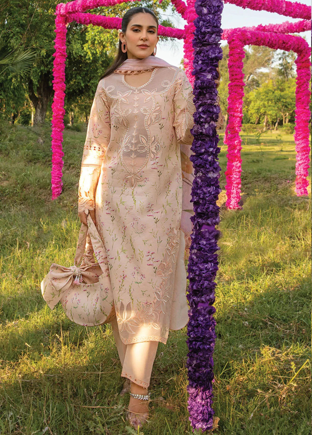 Carnation By Rang Rasiya Embroidered Lawn Suit Unstitched 3 Piece RR24CF D-04 Lily - Summer Collection