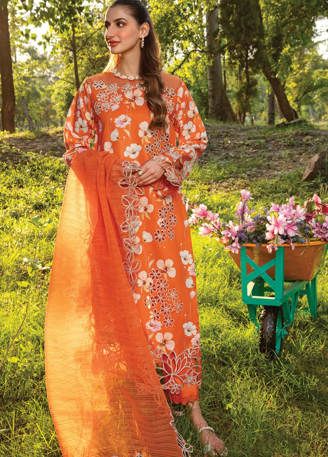 Carnation By Rang Rasiya Embroidered Lawn Suit Unstitched 3 Piece RR24CF D-06 Coco - Summer Collection