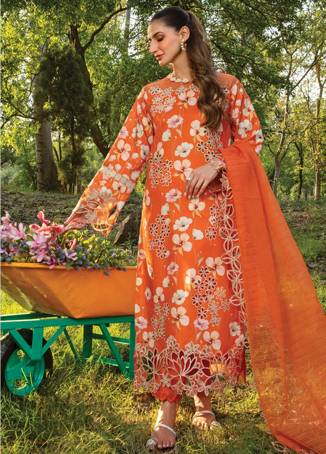 Carnation By Rang Rasiya Embroidered Lawn Suit Unstitched 3 Piece RR24CF D-06 Coco - Summer Collection