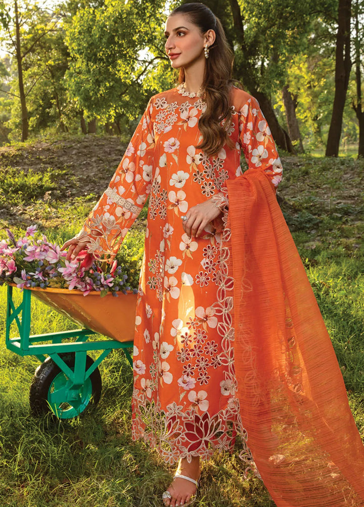 Carnation By Rang Rasiya Embroidered Lawn Suit Unstitched 3 Piece RR24CF D-06 Coco - Summer Collection