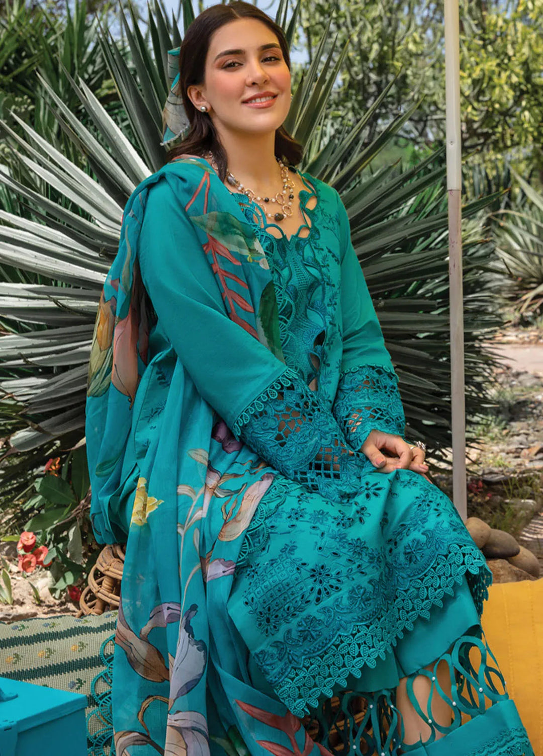 Carnation By Rang Rasiya Embroidered Lawn Suit Unstitched 3 Piece RR24CF D-08 Lara - Summer Collection