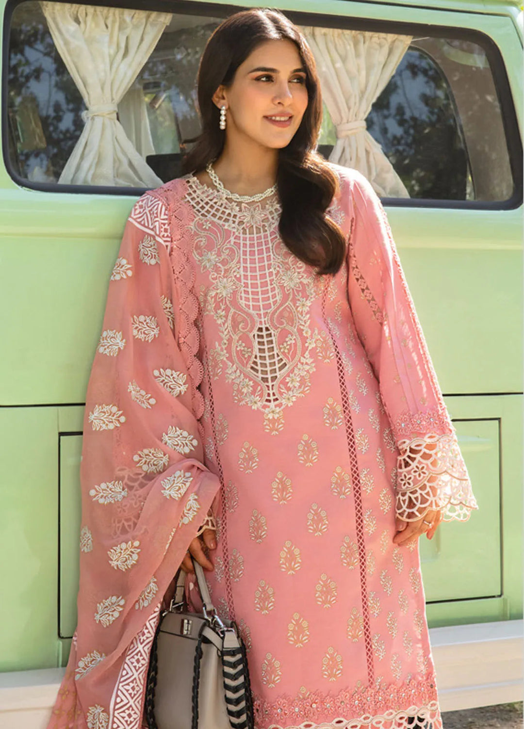 Carnation By Rang Rasiya Embroidered Lawn Suit Unstitched 3 Piece RR24CF D-09 Keya - Summer Collection