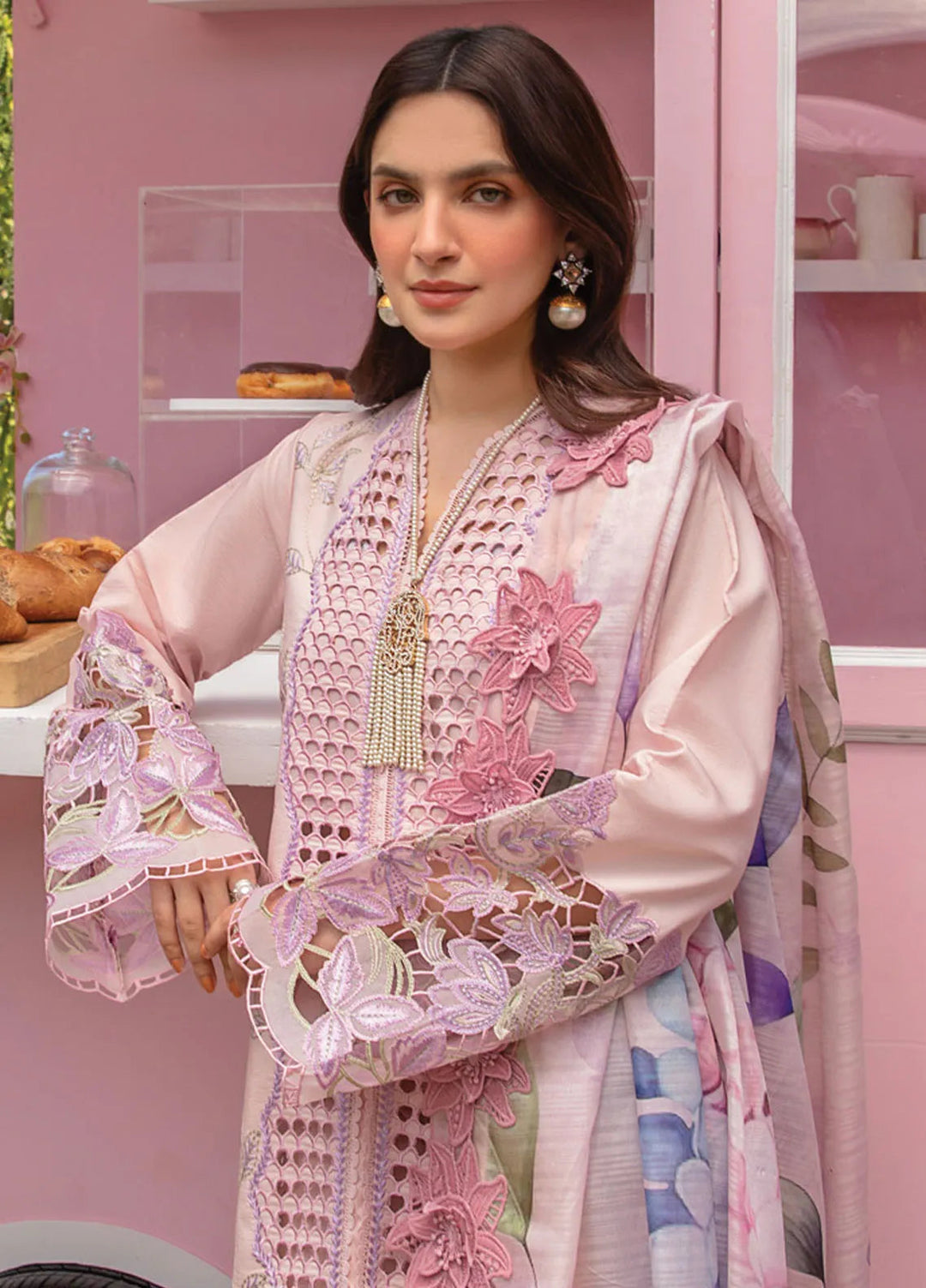Carnation By Rang Rasiya Embroidered Lawn Suit Unstitched 3 Piece RR24CF D-10 Leah - Summer Collection